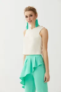 pantalon pitillo aguamarina peplum dione