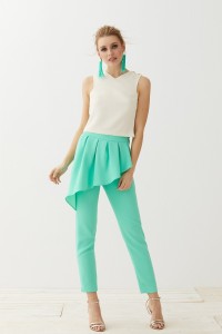 pantalon pitillo aguamarina peplum dione