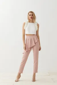 pantalon pitillo rosa peplum dione