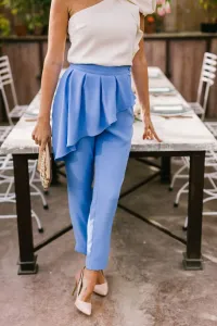 pantalon pitillo azul peplum dione
