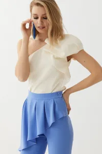 pantalon pitillo azul peplum dione