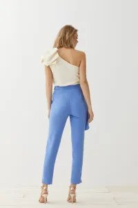 pantalon pitillo azul peplum dione