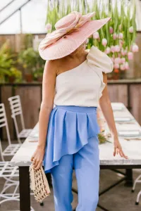 pantalon pitillo azul peplum dione