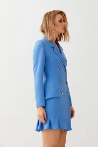 vestido corto esmoquin azul con volante kassia