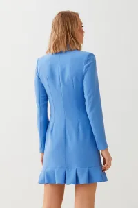 vestido corto esmoquin azul con volante kassia