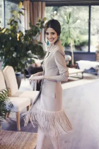 vestido corto esmoquin con flecos sybyl