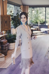 vestido corto esmoquin con flecos sybyl