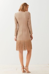 vestido corto esmoquin con flecos sybyl