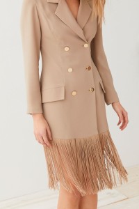 vestido corto esmoquin con flecos sybyl