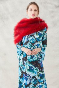 vestido lago estampado flores verdes azules moradas con volantes y