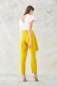 pantalon pitillo mostaza peplum dolly