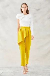 pantalon pitillo mostaza peplum dolly