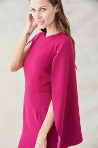 vestido corto mangas capa frambuesa