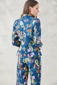 traje chaqueta americana pantalon pitillo estampado con flores de
