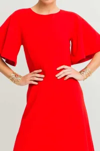 Brazalete dorado con forma de tela de arana y piedra roja