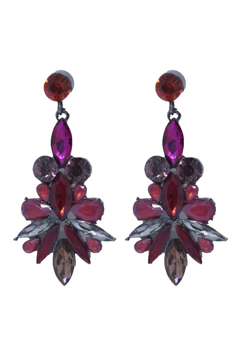 Pendientes Piedras Tonos Rosas