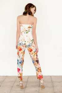 mono largo pitillo crepe saten estampado flores