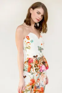 mono largo pitillo crepe saten estampado flores