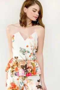 mono largo pitillo crepe saten estampado flores