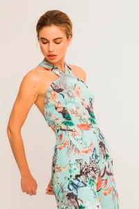 mono largo estampado maripollas cuello halter