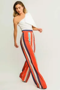 pantalon palazzo crepe rayas colores