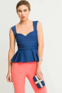 Top tirantes escote corazon peplum vaquero