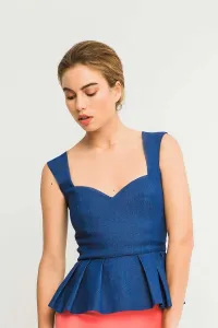 Top tirantes escote corazon peplum vaquero