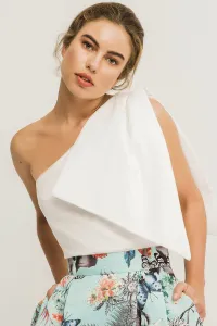 Falda larga otoman azul claro estampada mariposas flores ajustada