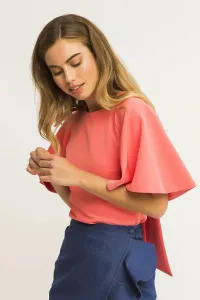 blusa coral manga ranglan acampanada