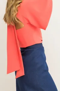 blusa coral manga ranglan acampanada