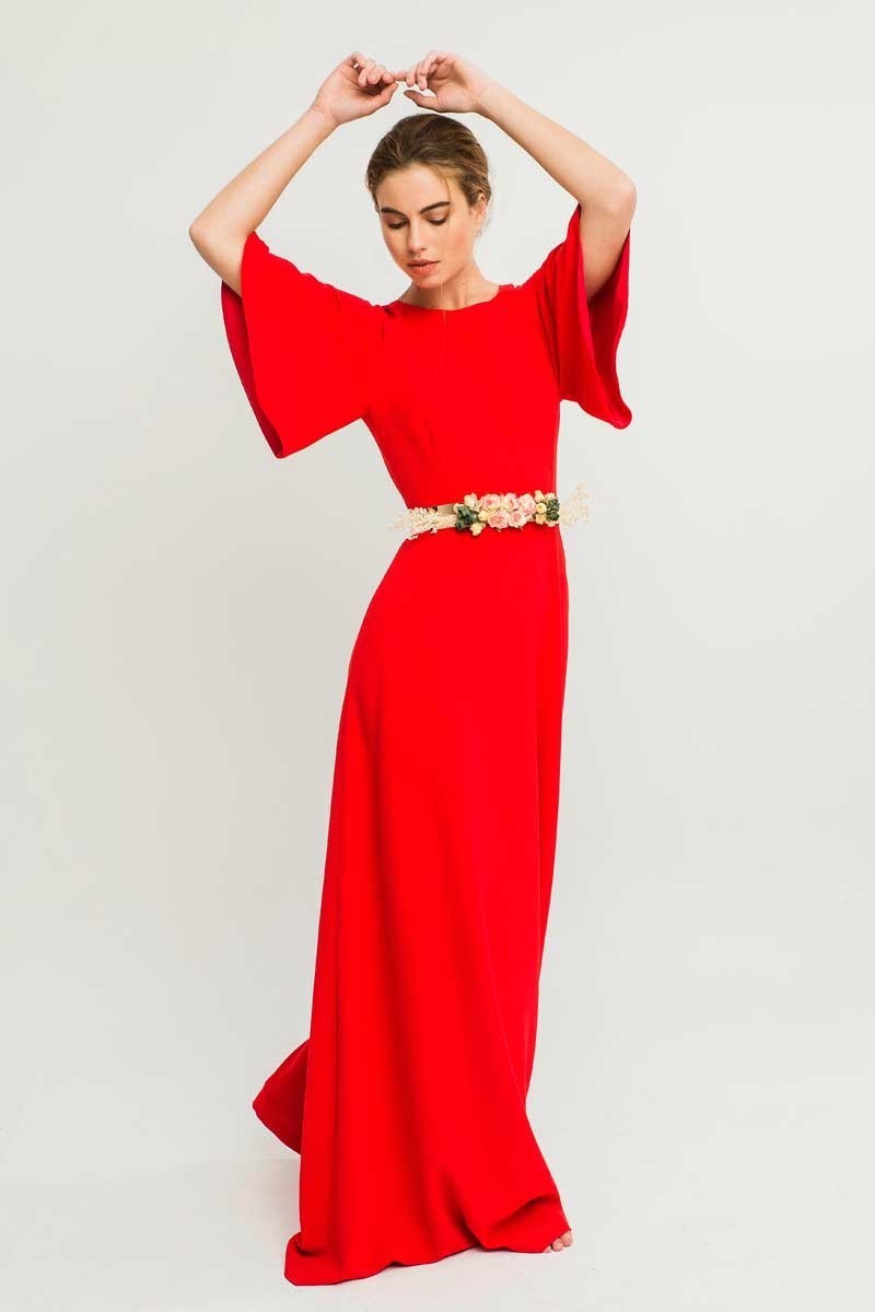 Vestido Rojo de Espalda Abierta
