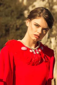 Vestido Largo Rojo Manga Ranglan Campana Escote Espalda Abierta