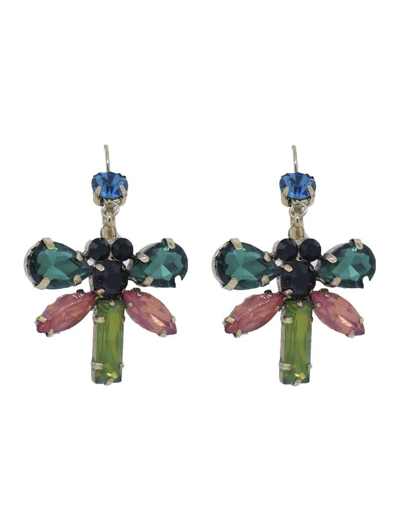 Pendientes mariposas piedras colores