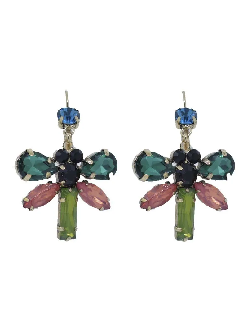 Pendientes mariposas piedras colores