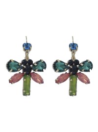 Pendientes de piedras de colores forma de mariposa para invitadas
