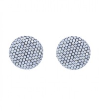 pendientes boton blanco brillante