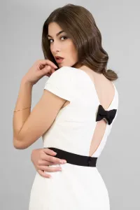 vestido corto azul blanco negro con volante