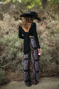 Pantalón Palazzo con estampado etnico estambul para invitada boda,
