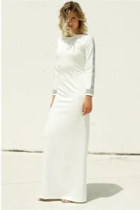 vestido blanco fiesta largo neopreno