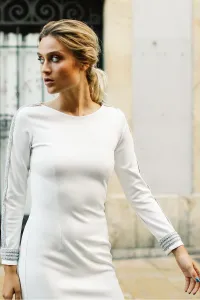 vestido blanco fiesta largo neopreno