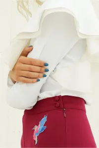 pantalon palazzo frambuesa pajaros cintura