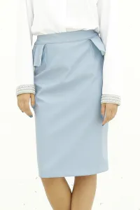 falda piel corta azul cielo e