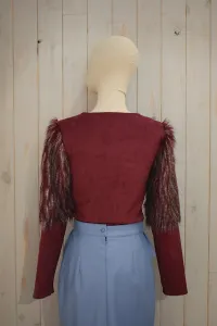 jersey ante beige manga larga con pelo