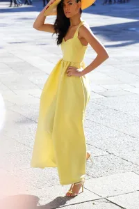vestido largo amarillo para invitada boda apparentia collection