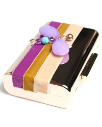 bolso dorado de fiesta con pedreria