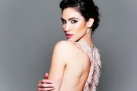 vestido largo de fiesta rosa palo con escote espalda para boda