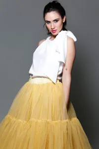 falda de tul amarilla de fiesta