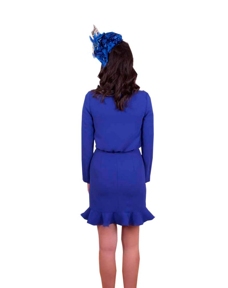 vestido invitada boda comunion azul klein de bouret