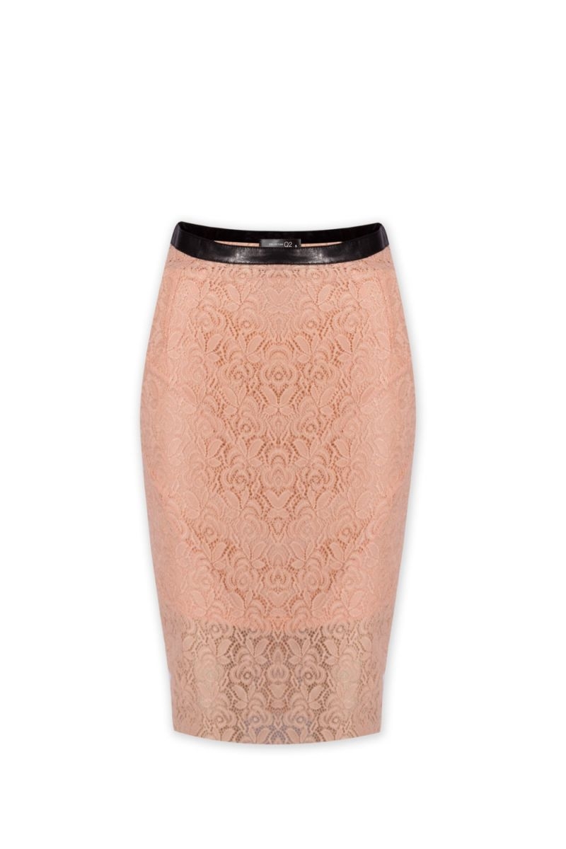 falda croche coral largo midi