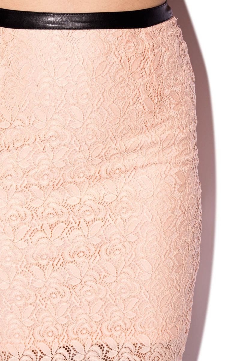 falda midi coral de encaje q2